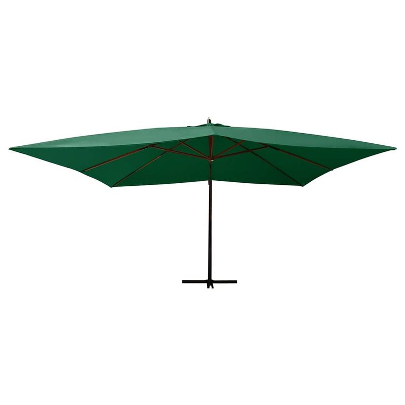 Foto van The living store zweefparasol groen - 400 x 300 cm - uv-beschermend polyester