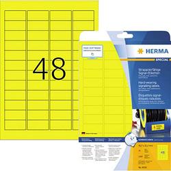 Foto van Herma 8030 etiketten (a4) 45.7 x 21.2 mm polyester folie geel 1200 stuk(s) extra sterk hechtend folie-etiketten