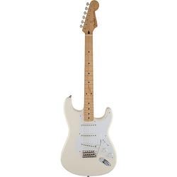 Foto van Fender jimmie vaughan tex-mex strat olympic white mn elektrische gitaar met deluxe gigbag