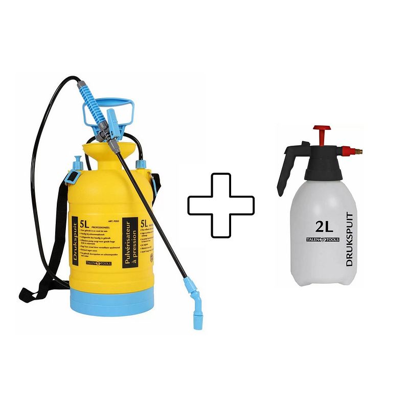 Foto van Talen tools - drukspuit & plantspuit - professioneel - 5l & 2l - combideal