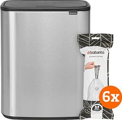 Foto van Brabantia bo touch bin 60 liter rvs fingerprint proof + vuilniszakken (120 stuks)