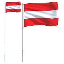 Foto van Vidaxl vlag met vlaggenmast oostenrijk 5,55 m aluminium