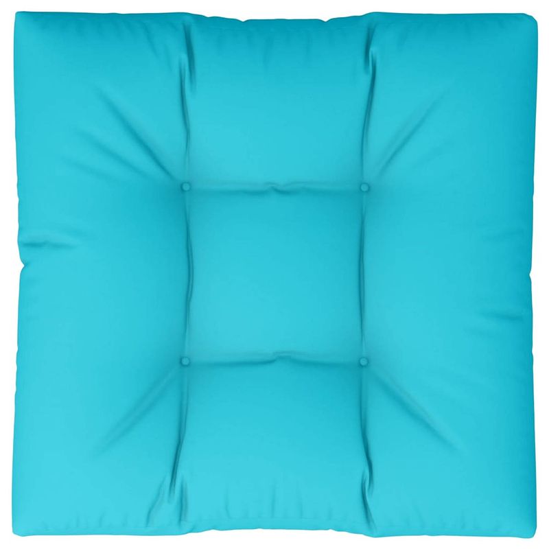 Foto van The living store palletkussen - turquoise - 70x70x12 cm - duurzame stof - zachte vulling - brede toepassing