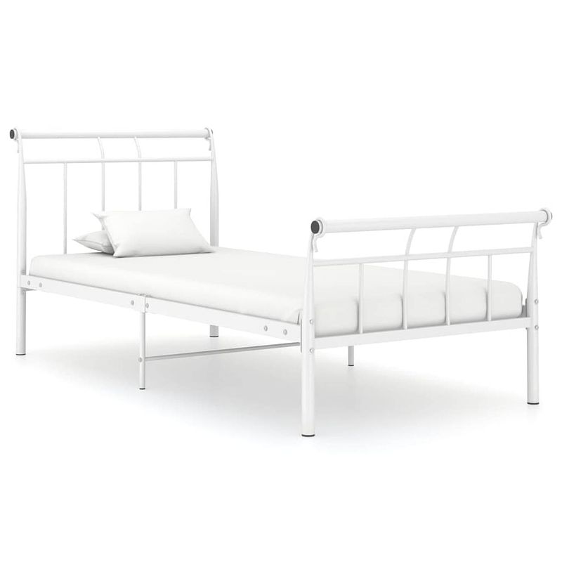 Foto van Vidaxl bedframe metaal wit 100x200 cm