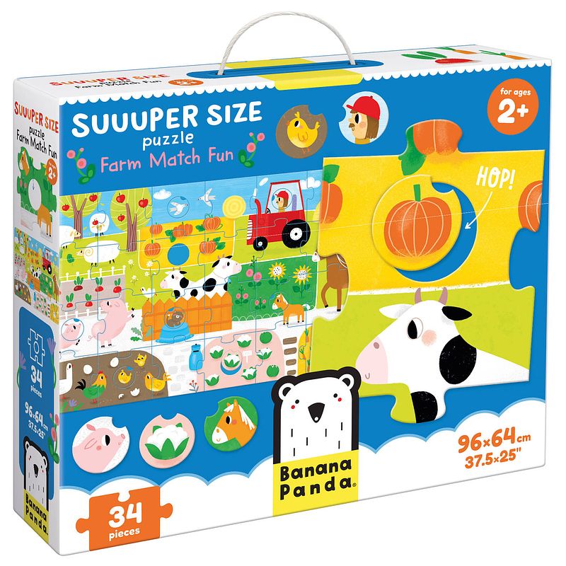 Foto van Banana panda suuuper size puzzle farm match fun 2+