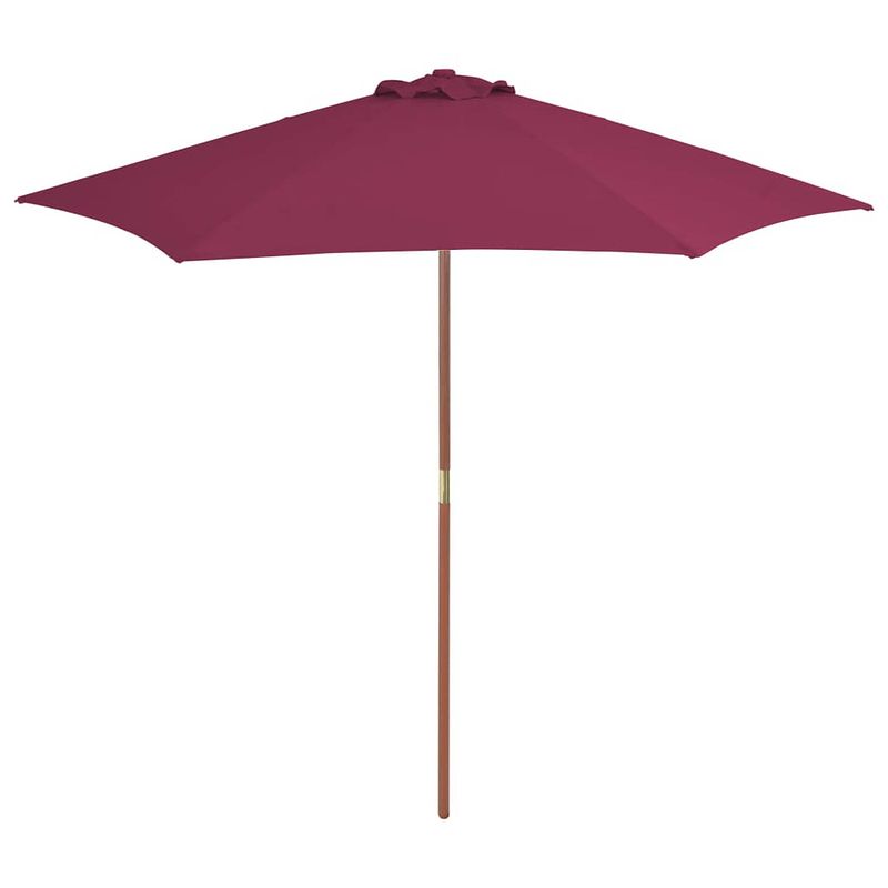 Foto van Vidaxl parasol met houten paal 270 cm bordeauxrood