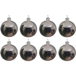 Foto van 8x glazen kerstballen glans zilver 10 cm kerstboom versiering/decoratie - kerstbal