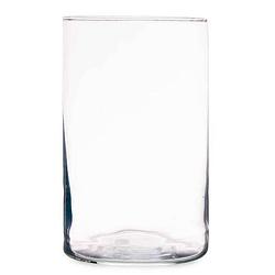 Foto van Bloemenvaas - cilinder vorm - transparant glas - 12 x 20 cm - vazen