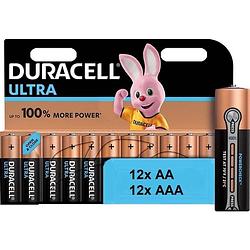 Foto van Combi deal / duracell ultra power duralock alkaline 12x aa + 12x aaa