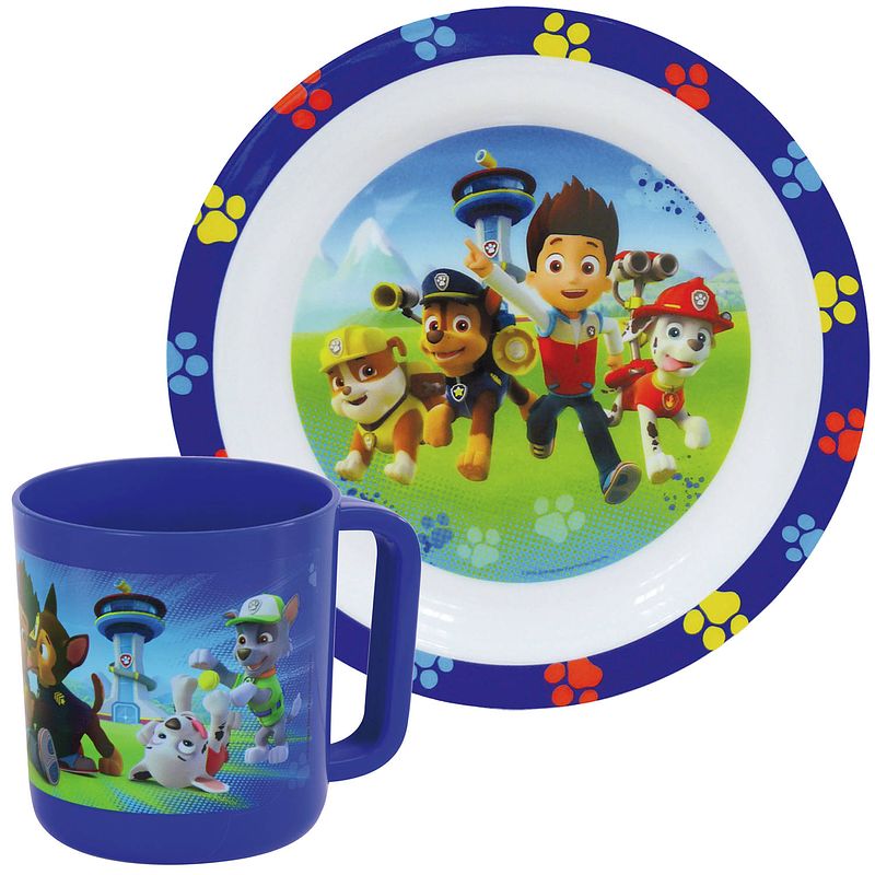 Foto van Kinder ontbijt set paw patrol 2-delig van kunststof - kinderservies