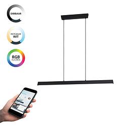 Foto van Eglo connect.z simolaris-z smart hanglamp - 122 cm - zwart/wit