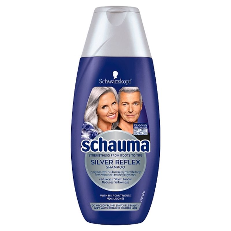 Foto van Zilveren reflex shampoo shampoo tegen gele tinten voor wit en blond grijs haar 250ml