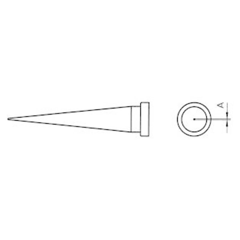 Foto van Weller lt-s soldeerpunt langwerpige conische vorm grootte soldeerpunt 0.4 mm inhoud: 1 stuk(s)
