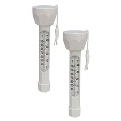 Foto van Set van 2x stuks drijvende water/zwembad thermometers - zwembadonderhoud