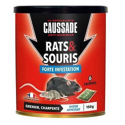 Foto van Caussade doos 6 zakjes granen - voor ratten en muizen - 150 g