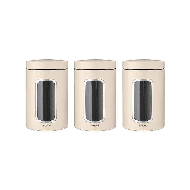 Foto van Brabantia vensterbussen 1,4 liter, set van 3 - soft beige