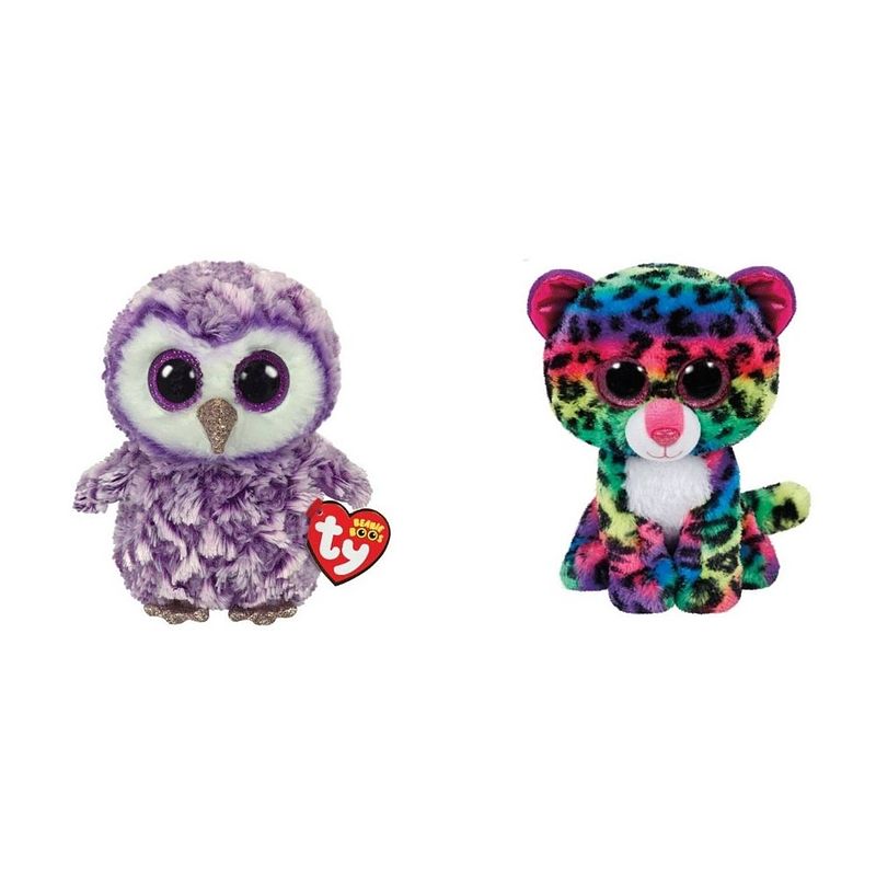 Foto van Ty - knuffel - beanie boo's - moonlight owl & dotty leopard