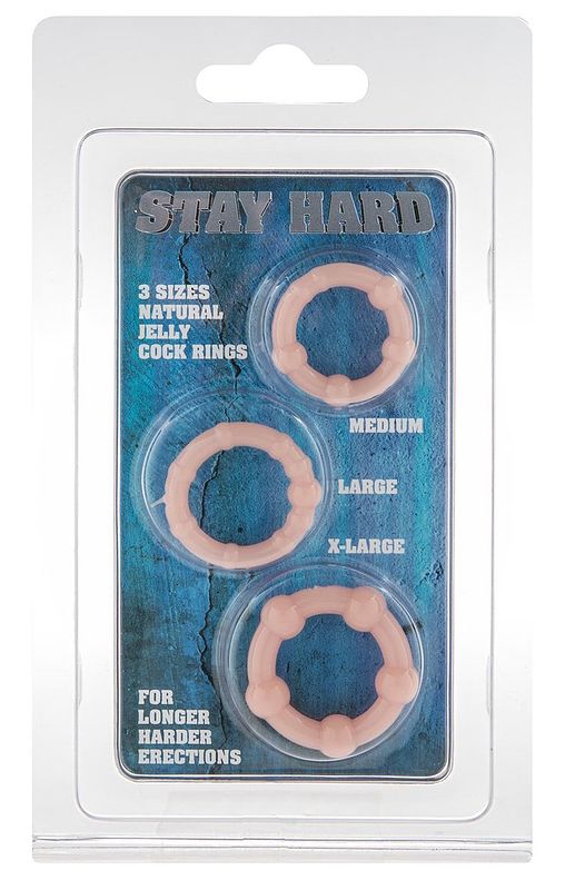Foto van Stay hard cock rings natural jelly