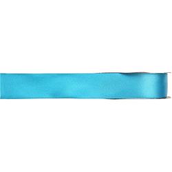 Foto van 1x hobby/decoratie turquoise satijnen sierlinten 1 cm/10 mm x 25 meter - cadeaulinten