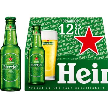 Foto van Heineken premium pilsener bier draaidop fles 12 x 25cl bij jumbo