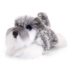Foto van Keel toys pluche grijs/witte schnauzer honden knuffel 25 cm - knuffel huisdieren