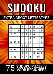 Foto van Sudoku extra groot lettertype - 75 sudoku puzzels voor beginners - puzzelboeken & meer - paperback (9789464802030)