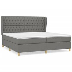 Foto van The living store boxspring bed - pocketvering - 203x203x118/128 cm - donkergrijs