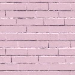 Foto van Good vibes behang brick wall roze