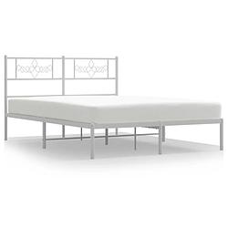 Foto van Vidaxl bedframe met hoofdbord metaal wit 120x200 cm