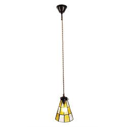 Foto van Clayre & eef gele hanglamp tiffany ø 15*115 cm e14/max 1*40w 5ll-6199