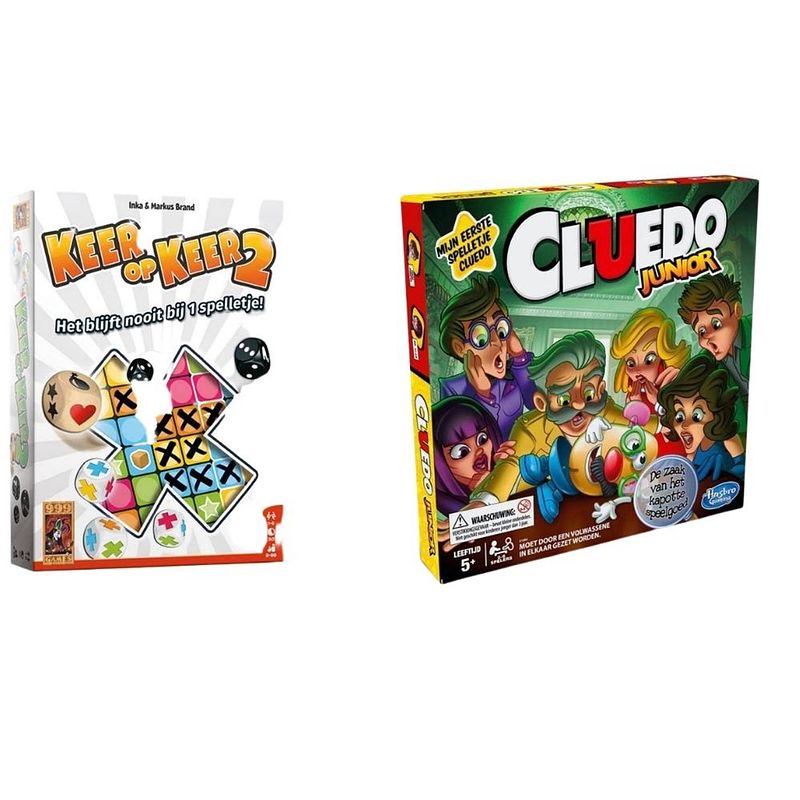 Foto van Spellenbundel - 2 stuks - keer op keer 2 & cluedo junior