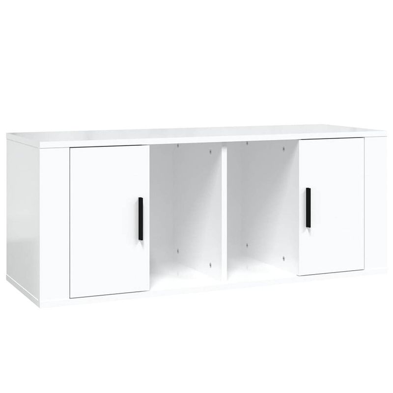 Foto van The living store tv-meubel - hoogglans wit - 100 x 35 x 40 cm - stevig en praktisch