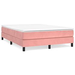 Foto van Vidaxl boxspringframe fluweel roze 140x200 cm