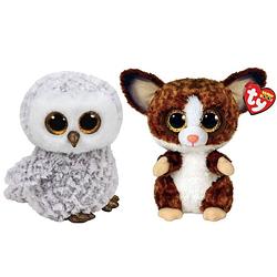 Foto van Ty - knuffel - beanie buddy - owlette owl & bush baby galago