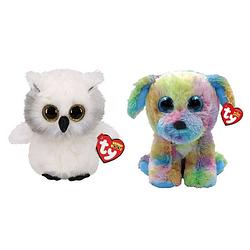 Foto van Ty - knuffel - beanie boo's - ausitin owl & max dog