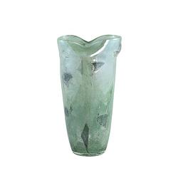 Foto van Ptmd six green glass vase with iron net pcs round l