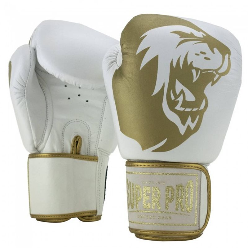 Foto van Super pro (kick)bokshandschoenen combat gear warrior leer maat 14oz