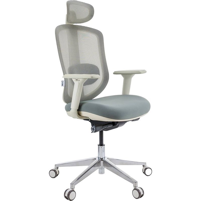 Foto van Maxxhome luxe ergonomische bureaustoel - directiestoel - high-end - grijs