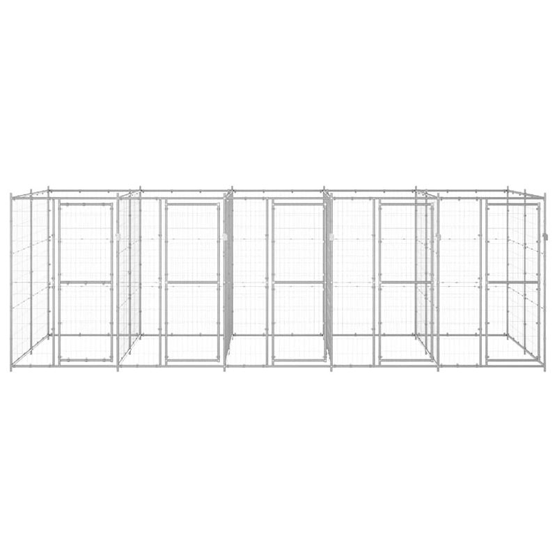 Foto van The living store hondenkennel - gegalvaniseerd staal - 550 x 220 x 180 cm - afsluitbare deur