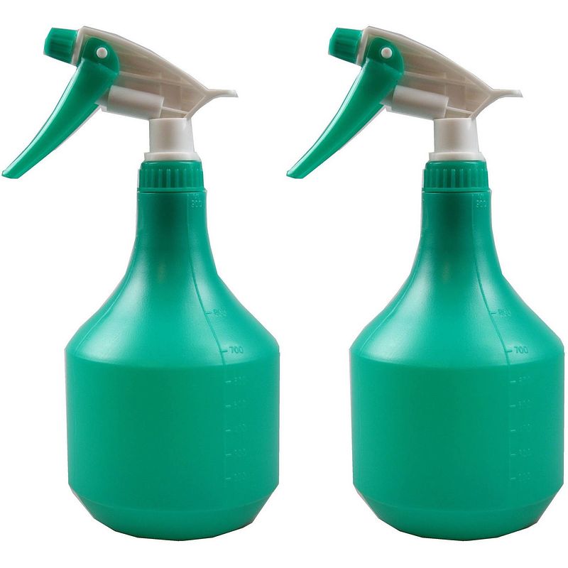 Foto van 2x plantenspuit/plantensproeier 900 ml groen - plantenspuiten