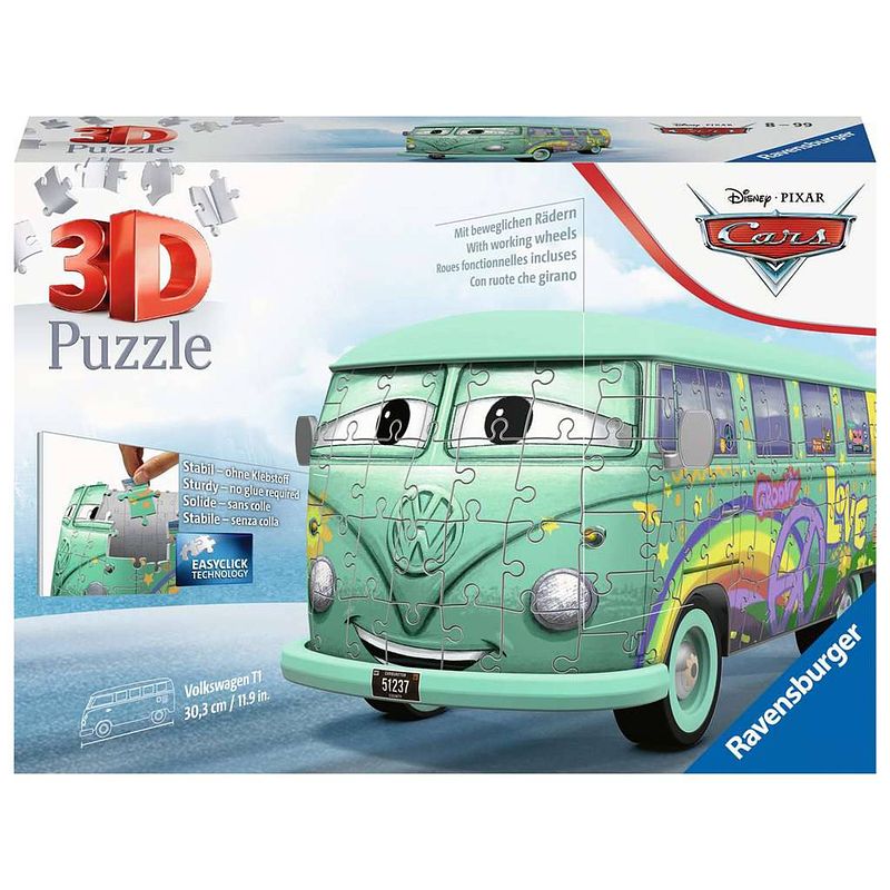 Foto van Ravensburger 3d puzzel vw t1 cars 162pcs