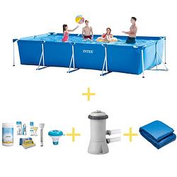 Foto van Intex zwembad - frame pool - 450 x 220 x 84 cm - inclusief ways onderhoudspakket, filterpomp & grondzeil