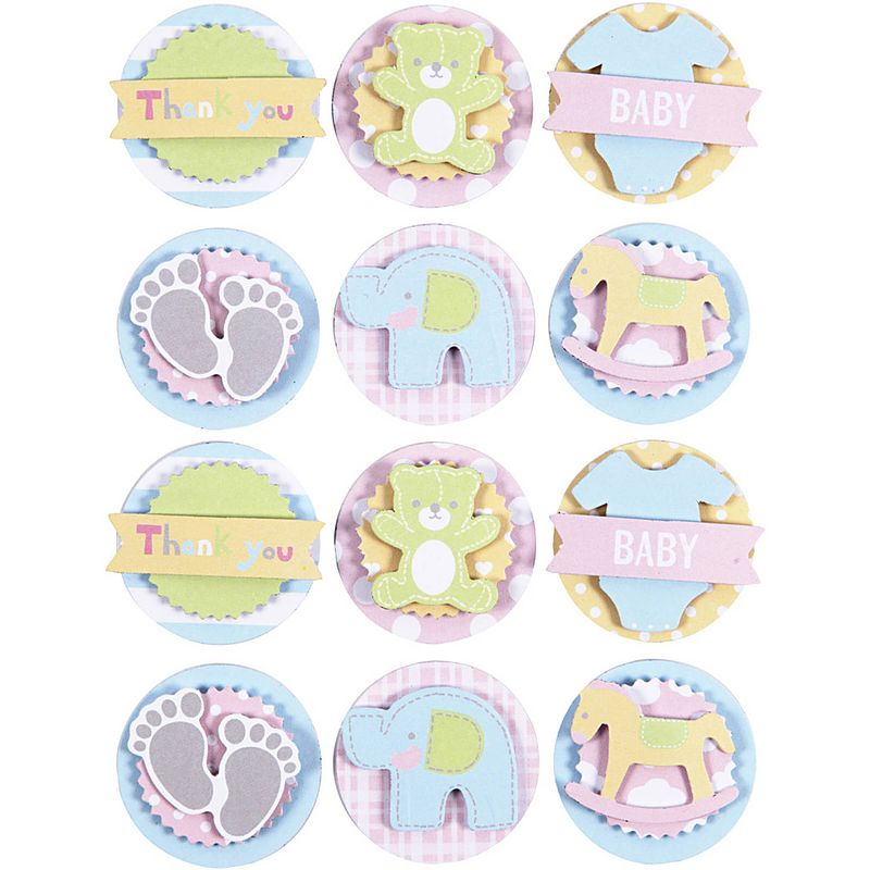 Foto van Happy moments 3d stickers baby 35 x 5 mm 12 stuks