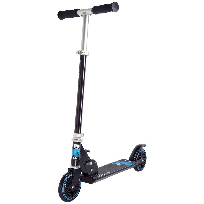 Foto van Stiga stuntstep kickscooter comet s-120 step junior voetrem zwart/blauw