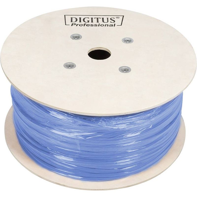 Foto van Digitus dk-1613-a-vh-305 netwerkkabel cat 6a u/utp 4 x 2 x 0.25 mm² lichtblauw 305 m