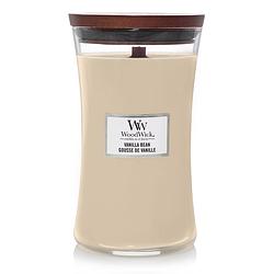 Foto van Woodwick geurkaars large vanilla bean - 18 cm / ø 10 cm