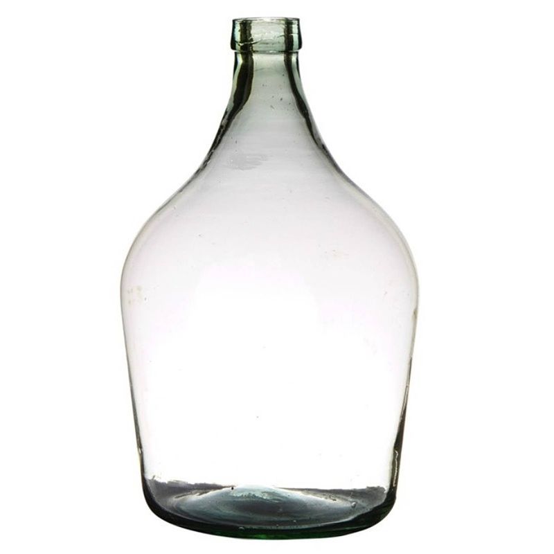 Foto van Luxe stijlvolle flessen bloemenvaas b25 x h39 cm transparant glas - vazen