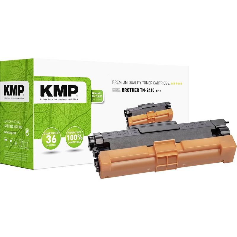 Foto van Kmp toner vervangt brother brother tn2410 compatibel zwart 1200 bladzijden b-t115