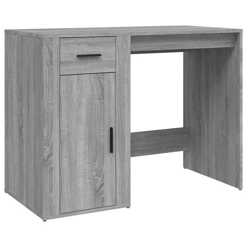 Foto van The living store bureau - 100 x 49 x 75 cm - grijs sonoma eiken