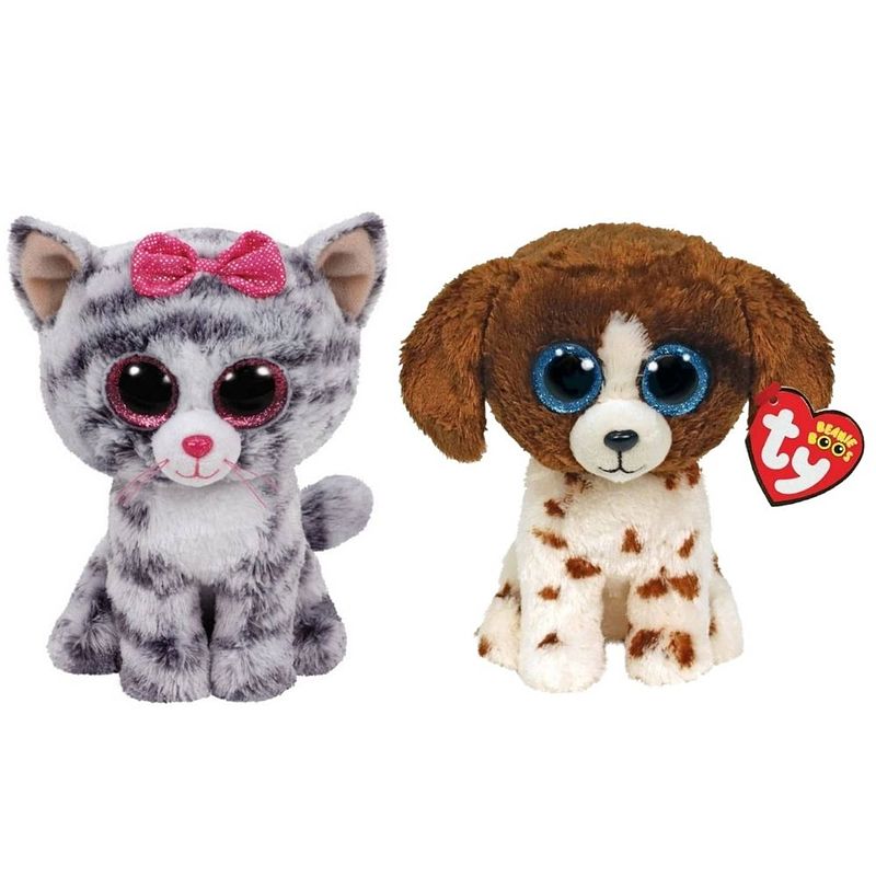 Foto van Ty - knuffel - beanie boo's - kiki cat & muddles dog